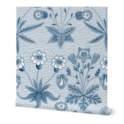 William Morris Daisy ~ Lonely Angel Blue and White