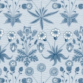 William Morris Daisy ~ Lonely Angel Blue and White