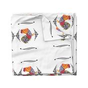 Rooster tea towel