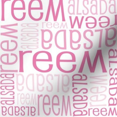 Personalised Name Fabric - Pink Reverse