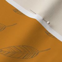 penciled feather in orange