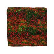 Monet: Poppy Field Poppies Only-Red and Dark Green