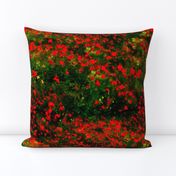 Monet: Poppy Field Poppies Only-Red and Dark Green