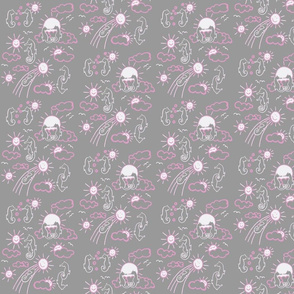 Seahorses You Are My Sunshine Pink and Grey