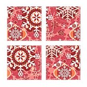 snowflakes in garden red