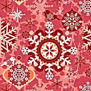 snowflakes in garden red
