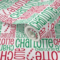 Personalised Name Fabric - Christmas Canes