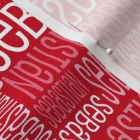 Personalised Name Fabric - Christmas Trees Red