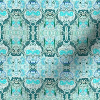 Tangled Blue Paisley Damask