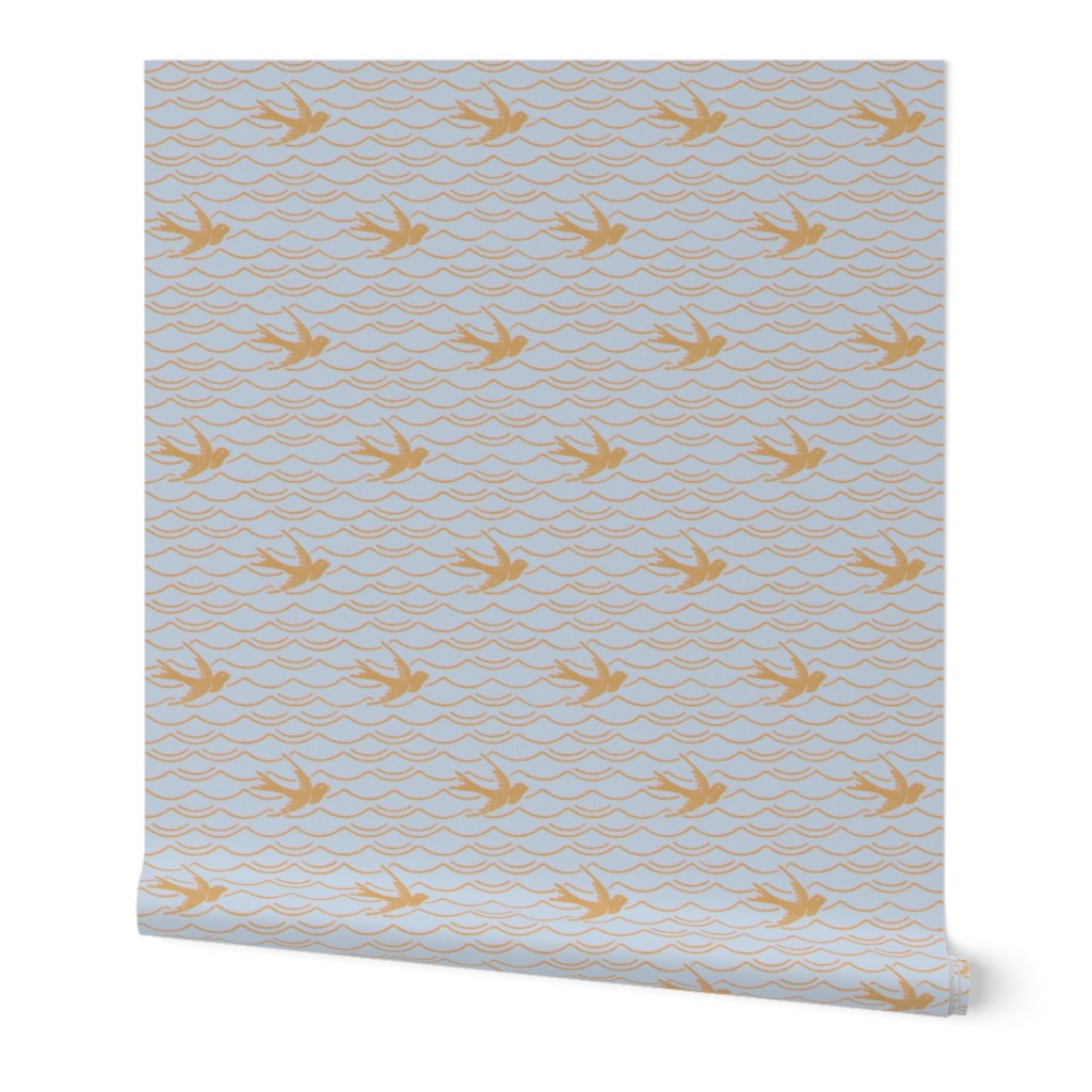 Birds Upon The Sea ~ Versailles Fog with Dauphine and Gilt