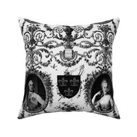 Rococo Lovers ~ Louis XVI and Marie Antoinette ~ Black and White