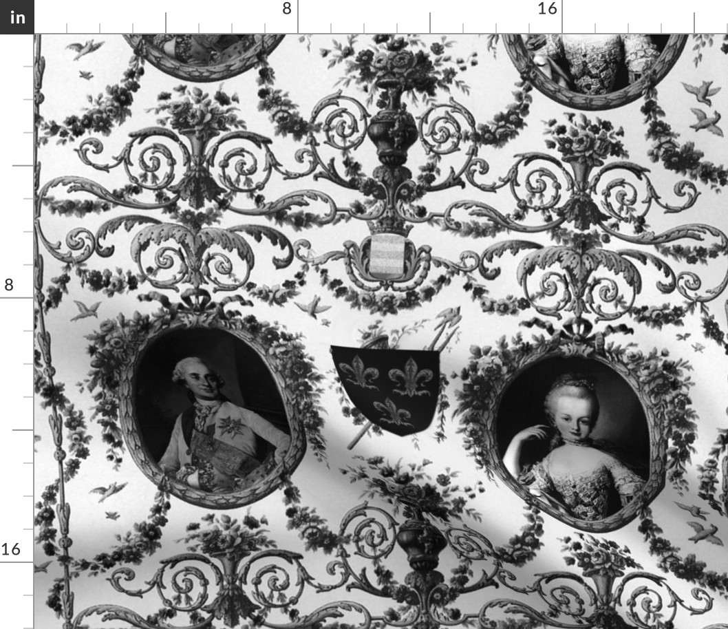 Rococo Lovers ~ Louis XVI and Marie Antoinette ~ Black and White