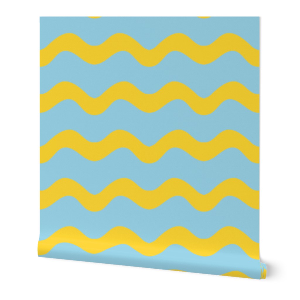 Stormy Sea Stripe (blue + yellow)