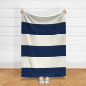 Navy Blue and Ivory XL Stripes