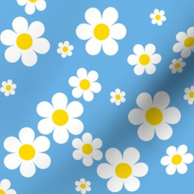 Birdy Daisies Aqua Blue v2.1 Smaller