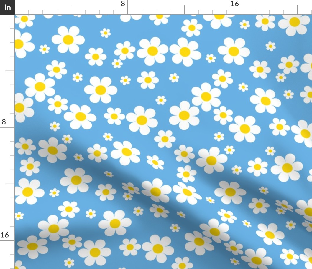 Birdy Daisies Aqua Blue v2.1 Smaller