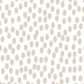 Linen Beige and White Scattered Dots