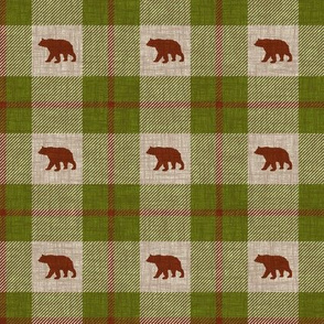 Bear Plaid - forest