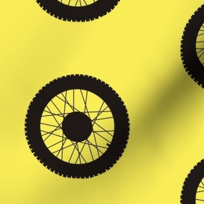 Motocross wheel on classic yellow