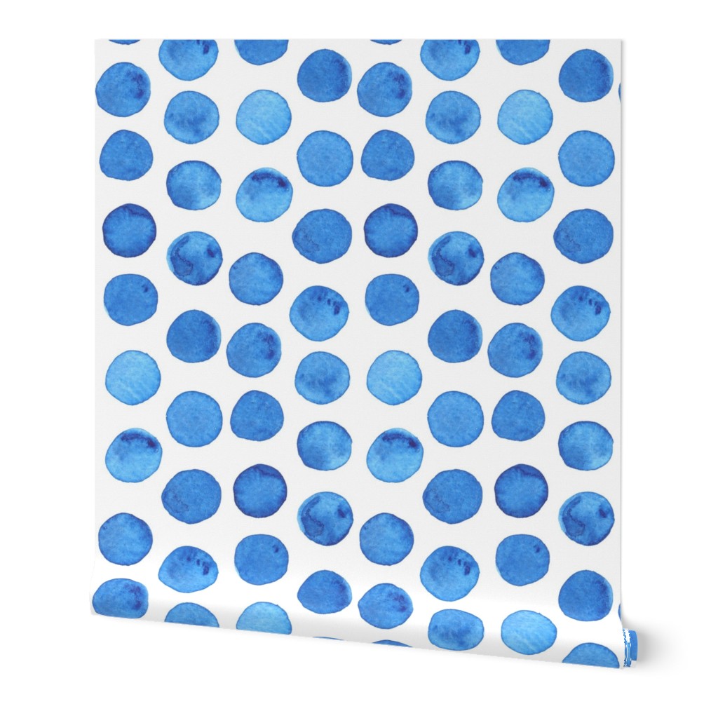 Dark Blue Watercolor Dots