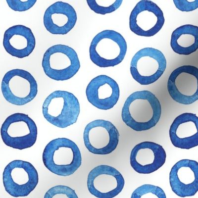 Dark Blue Watercolor Circles