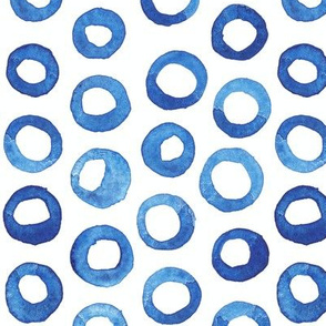 Dark Blue Watercolor Circles