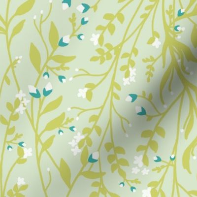 Regency Floral Vine Spring Snow