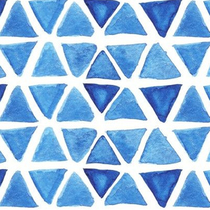 Blue Watercolor Triangles