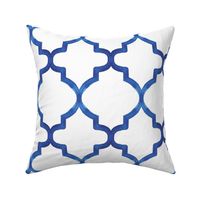 Blue Watercolor Quatrefoil