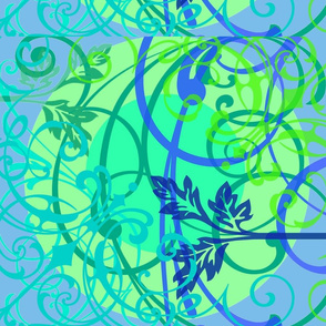 Filigree in Blue and Green