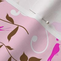 Swirly Bird Small Print Pink