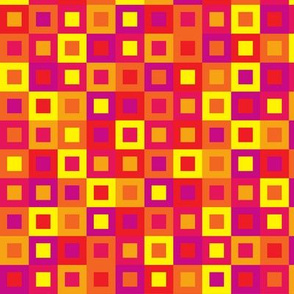 (F2) - Squares in squares in warm colors