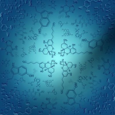 Stimulating Chemistry in Cyan Blue