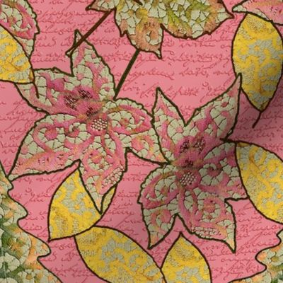 Lace Worked Leaves in Tea Rose