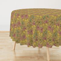 Lace Worked Leaves in Amber Green