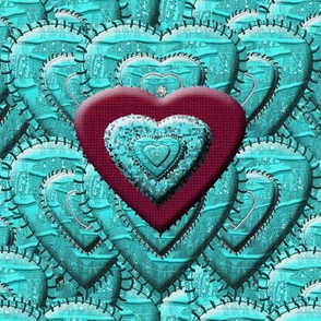 Hearts Stitched on Hearts