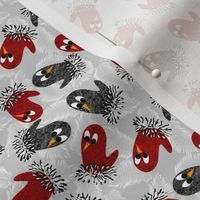 bird mittens ditsy fabric