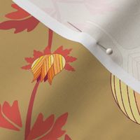 last tango in autumn - fall leaves damask