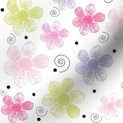 flowers and swirls for girls