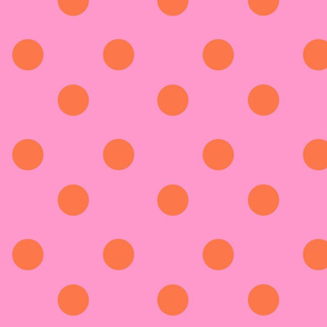 pink orange polka dot 1.75” dots