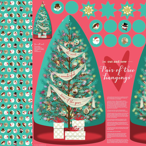Pair of festive tree hangings