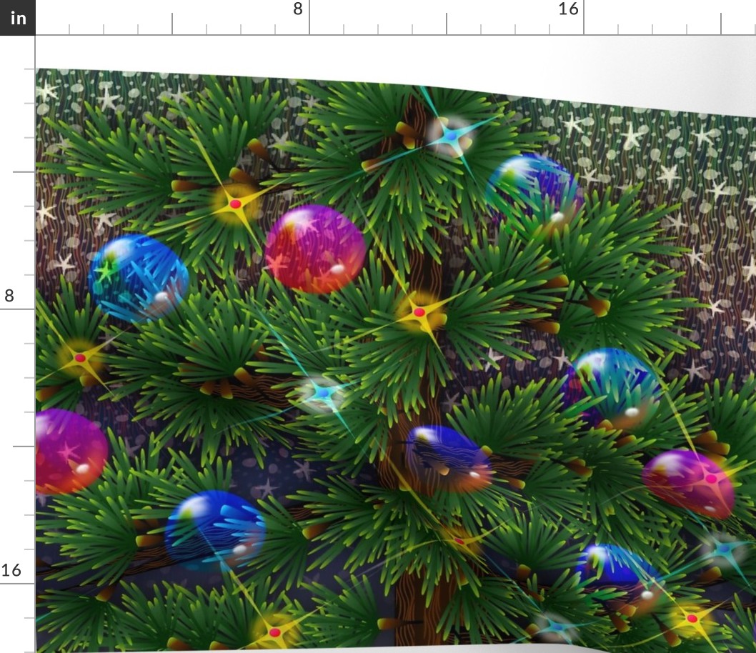 Yuletide Sunset Christmas Holiday Tree - Synergy0003
