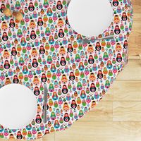 matryoshka russian doll kids colorful retro folk nesting doll pattern