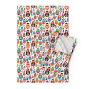 matryoshka russian doll kids colorful retro folk nesting doll pattern