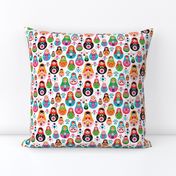 matryoshka russian doll kids colorful retro folk nesting doll pattern