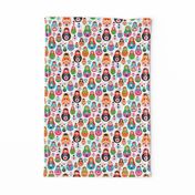 matryoshka russian doll kids colorful retro folk nesting doll pattern