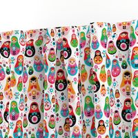 matryoshka russian doll kids colorful retro folk nesting doll pattern