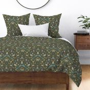 folk floral green 