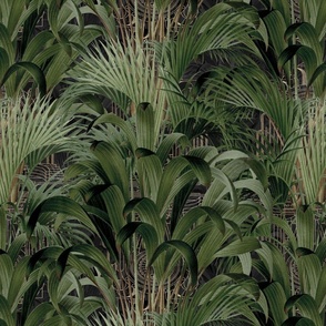 art deco palms on black 