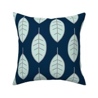 Leaves - Mint on Navy